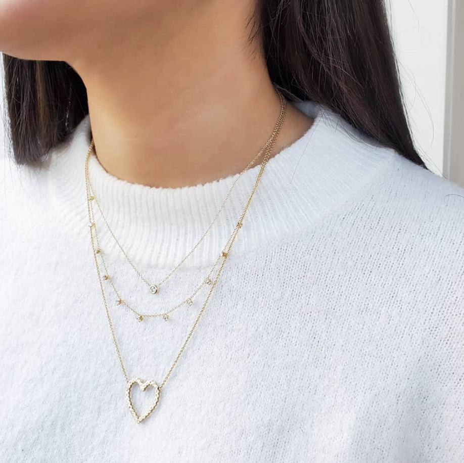 Zoe Chicco bezel set single diamond choker necklace